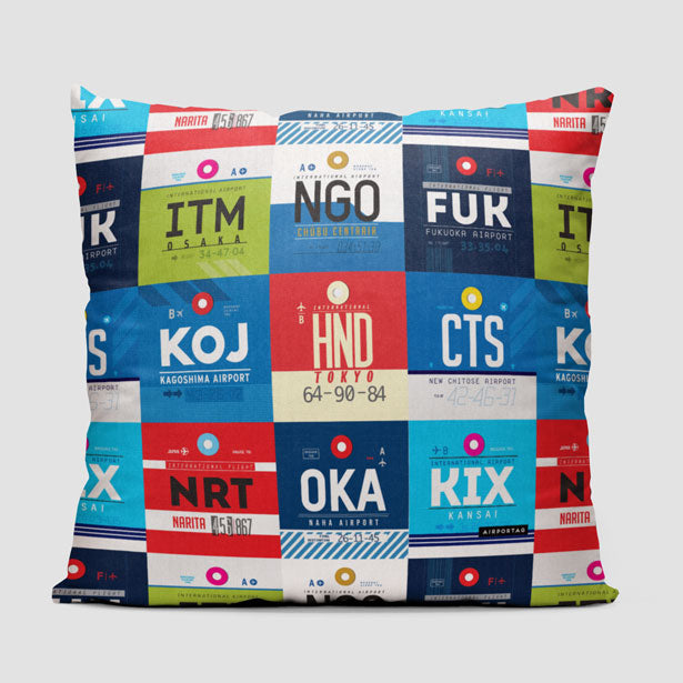 Japanese Airports - Throw Pillow - Airportag