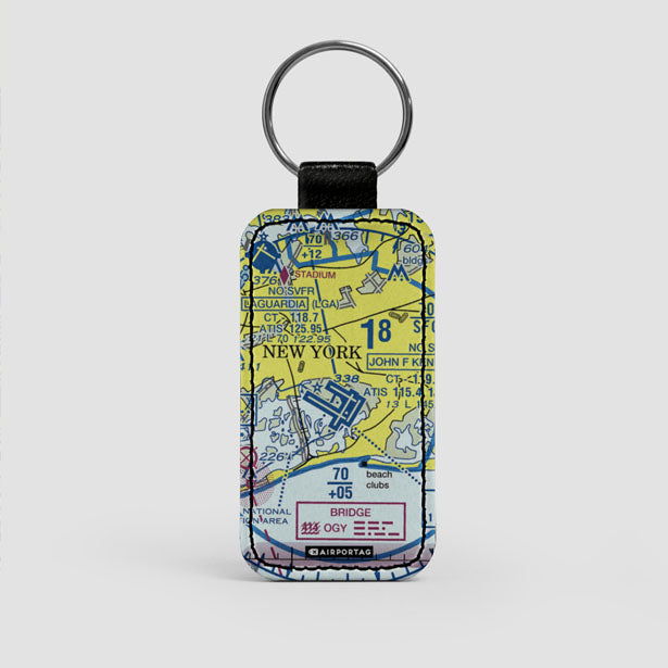 JFK Sectional - Leather Keychain - Airportag