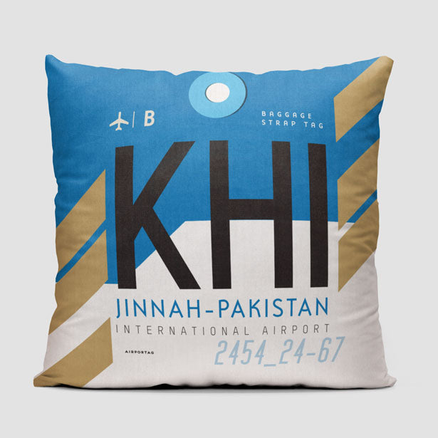 KHI - Throw Pillow - Airportag