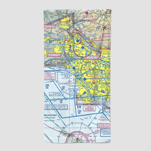 LAX Sectional - Beach Towel - Airportag