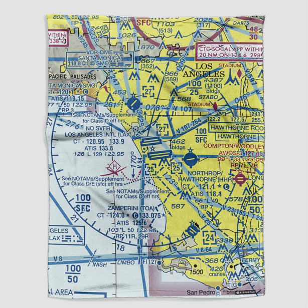 LAX Sectional - Blanket - Airportag