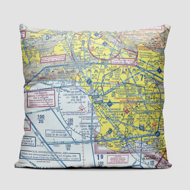 LAX Sectional - Throw Pillow - Airportag