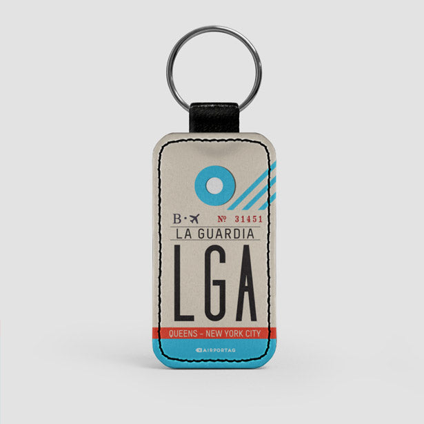 LGA - Leather Keychain - Airportag