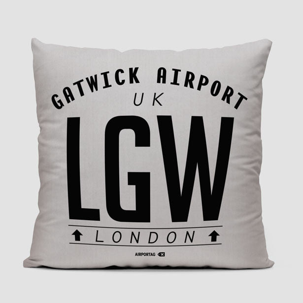 LGW Letters - Throw Pillow - Airportag