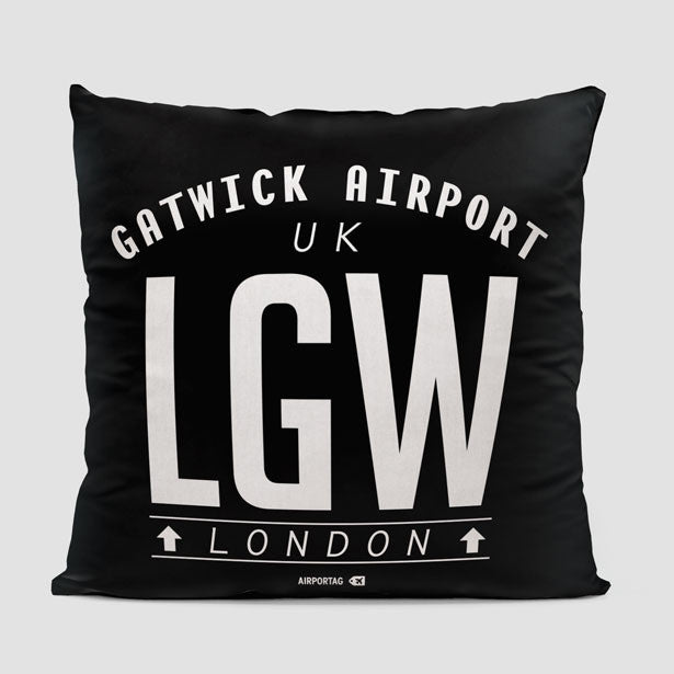 LGW Letters - Throw Pillow - Airportag