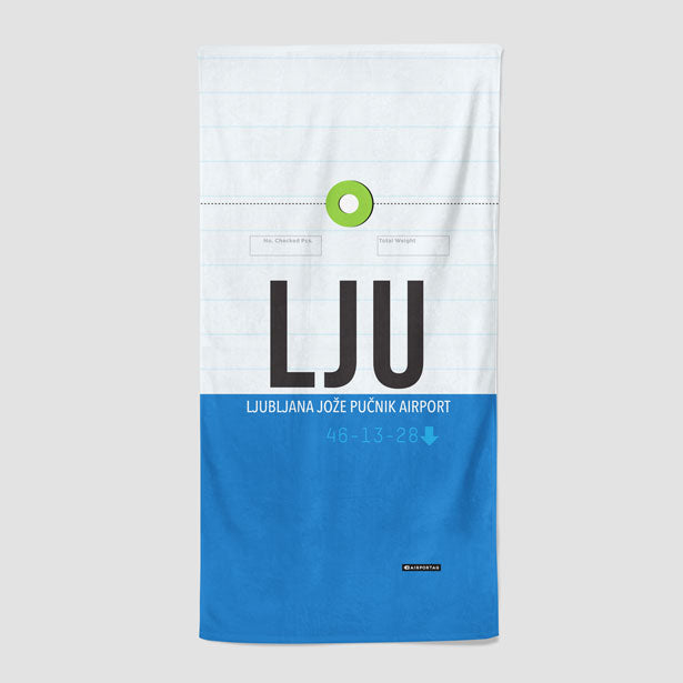 LJU - Beach Towel - Airportag