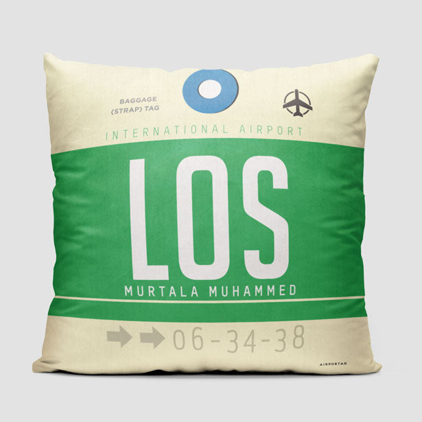 LOS - Throw Pillow - Airportag