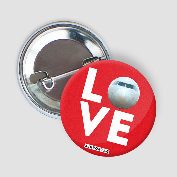 Love Plane - Button - Airportag