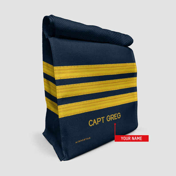 Navy Pilot Stripes - Lunch Bag airportag.myshopify.com