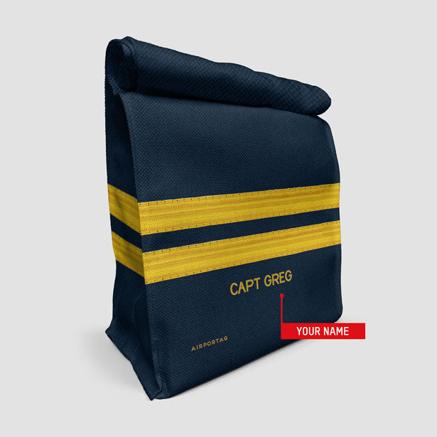 Navy Pilot Stripes - Lunch Bag airportag.myshopify.com