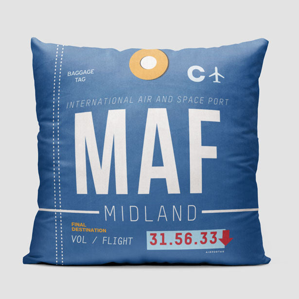 MAF - Throw Pillow - Airportag