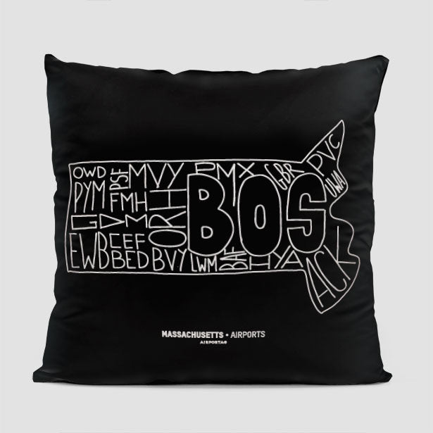 Massachusetts - Throw Pillow - Airportag