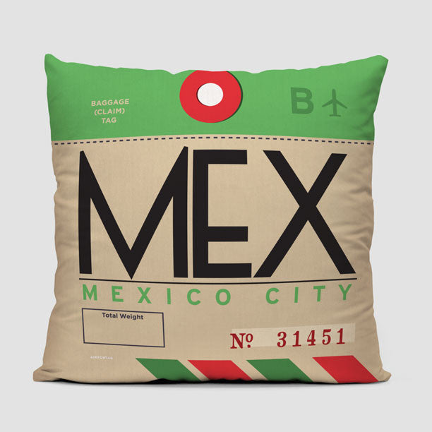 MEX - Throw Pillow - Airportag