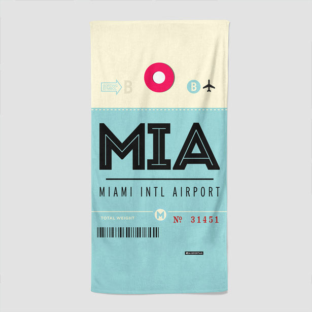MIA - Beach Towel - Airportag