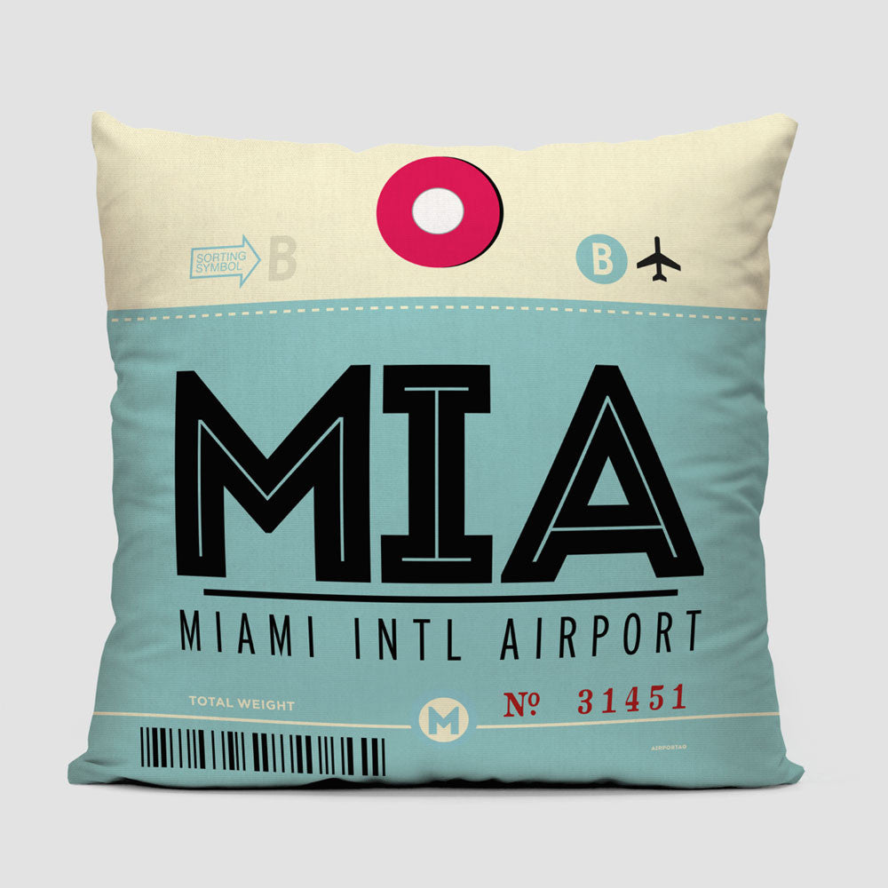 MIA - Throw Pillow - Airportag
