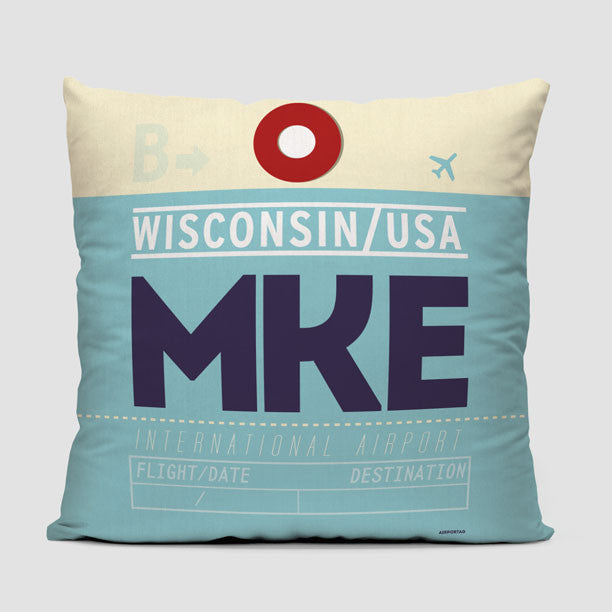 MKE - Throw Pillow - Airportag