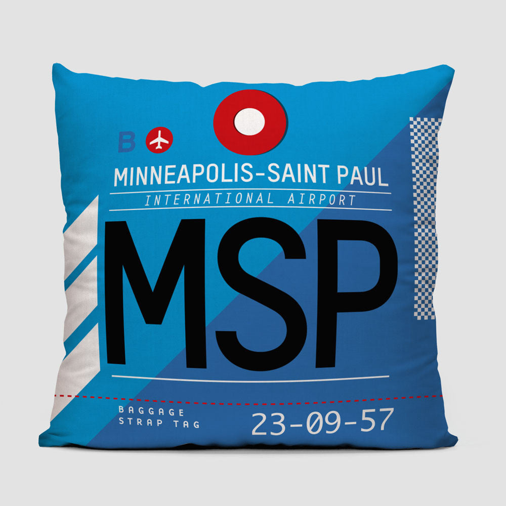 MSP - Throw Pillow - Airportag