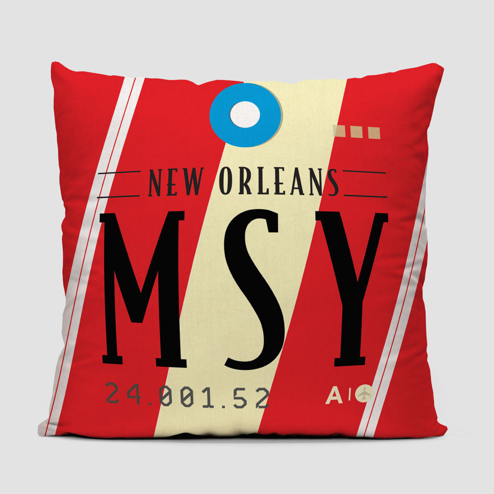 MSY - Throw Pillow - Airportag