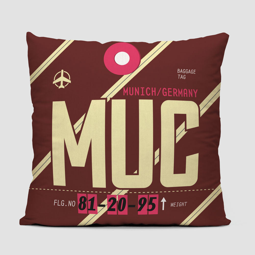 MUC - Throw Pillow - Airportag