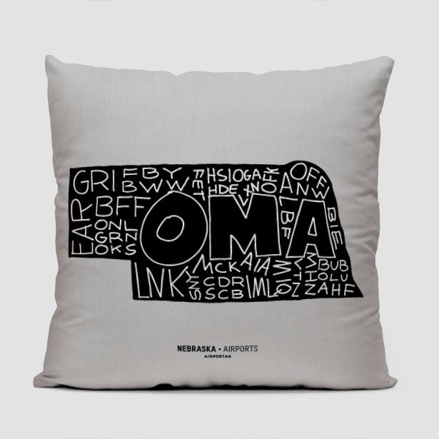 Nebraska - Throw Pillow - Airportag
