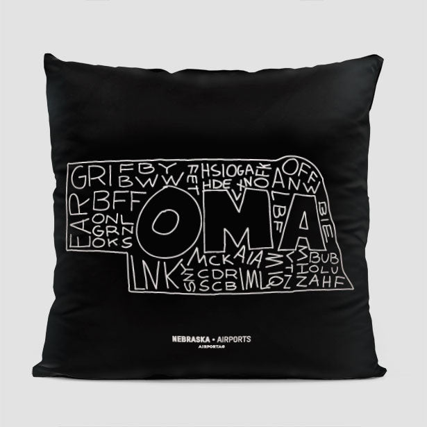 Nebraska - Throw Pillow - Airportag