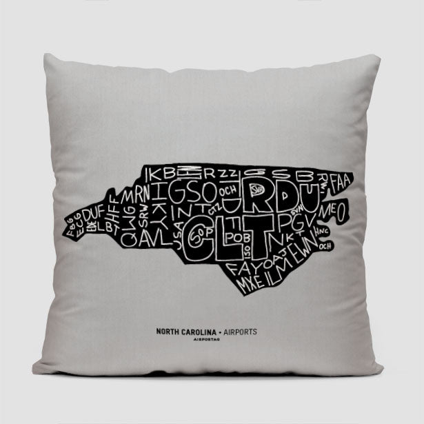 North Carolina - Throw Pillow - Airportag