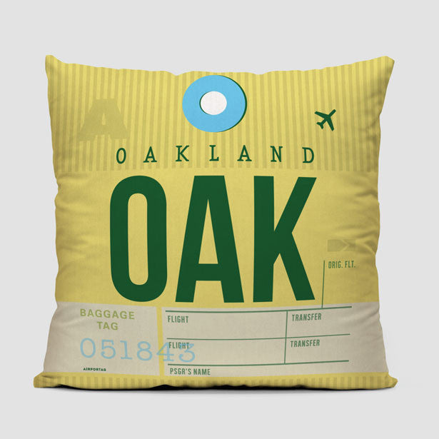 OAK - Throw Pillow - Airportag
