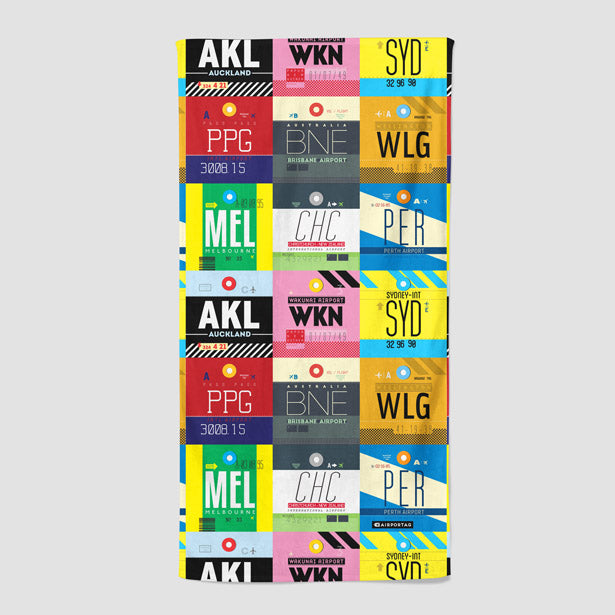Oceania Airports - Beach Towel - Airportag