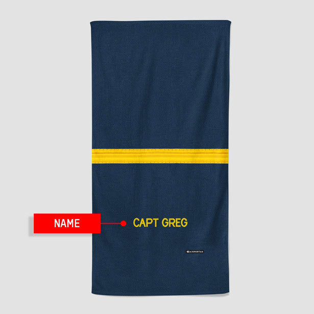 Pilot Stripes Gold - Beach Towel - Airportag