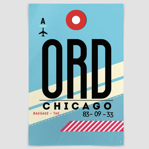 Poster Wall Art Print ORD Chicago O Hare Intl Airport IATA Code ORD poster-wall-art-print-ord-chicago-o-hare-intl-airport-iata-code-ord