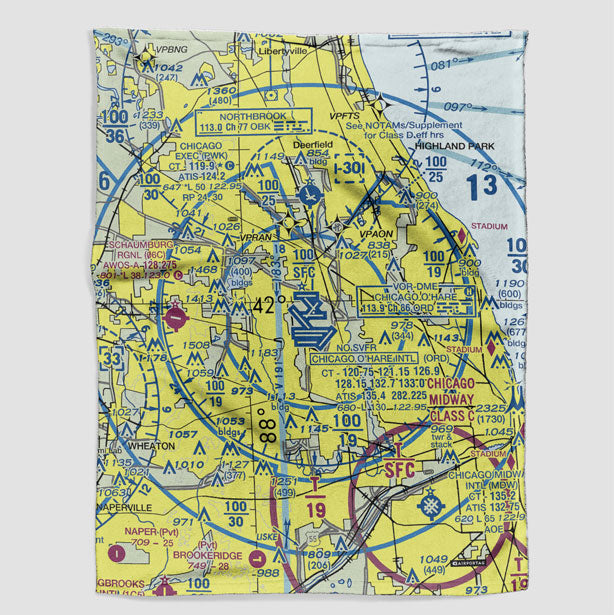 ORD Sectional - Blanket - Airportag