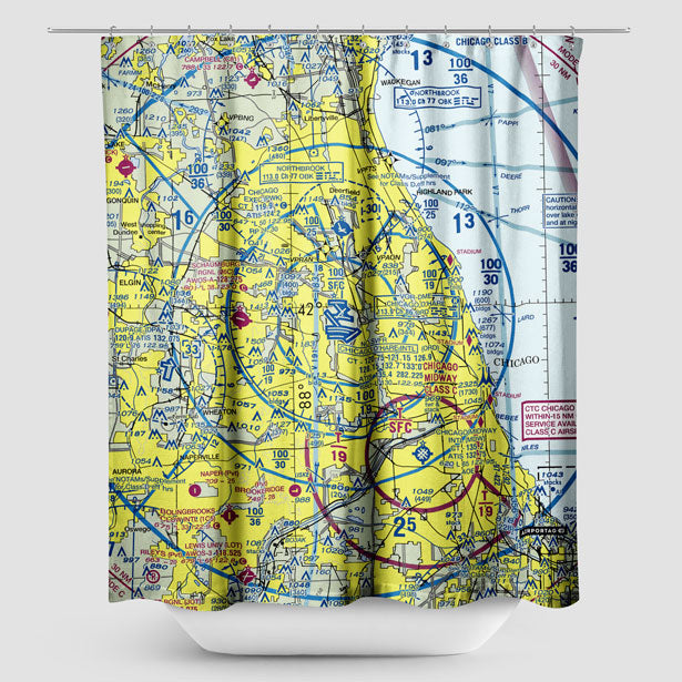 ORD Sectional - Shower Curtain - Airportag