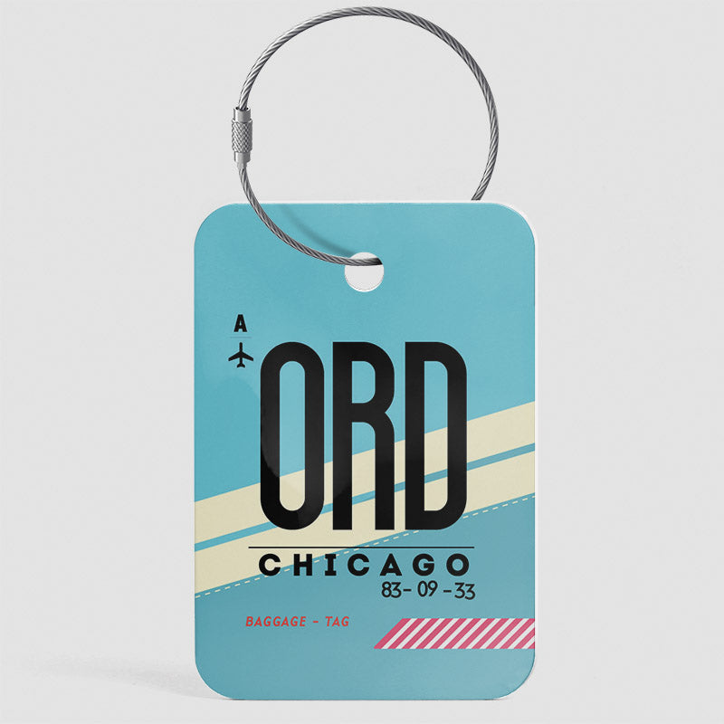 Airport Code Luggage Tag IATA code ORD baggage tag
