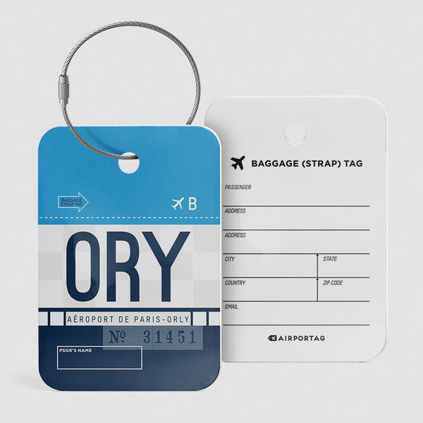 Airport Code Luggage Tag IATA code ORY baggage tag