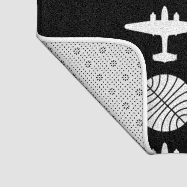 Pan Am Plane Pattern - Bath Mat - Airportag