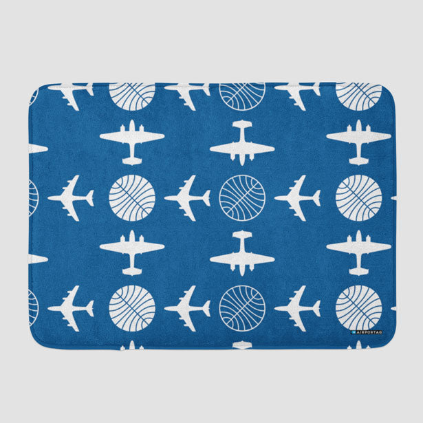 Pan Am Plane Pattern - Bath Mat - Airportag