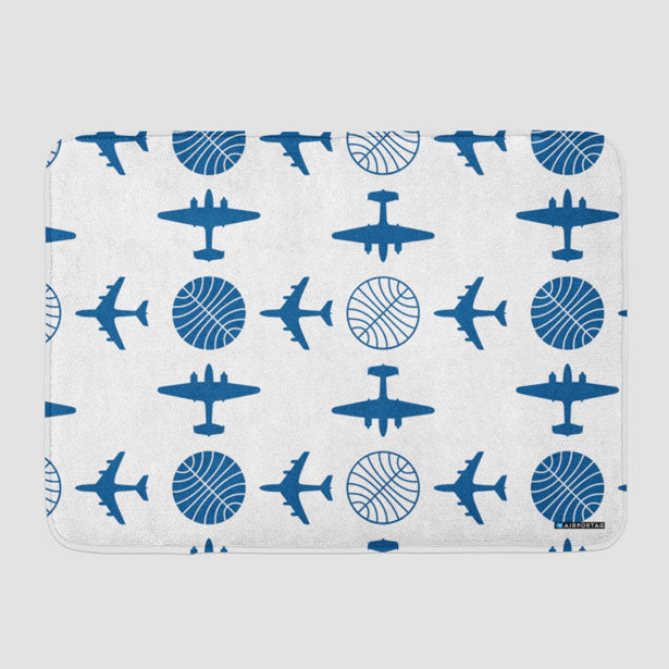 Pan Am Plane Pattern - Bath Mat - Airportag