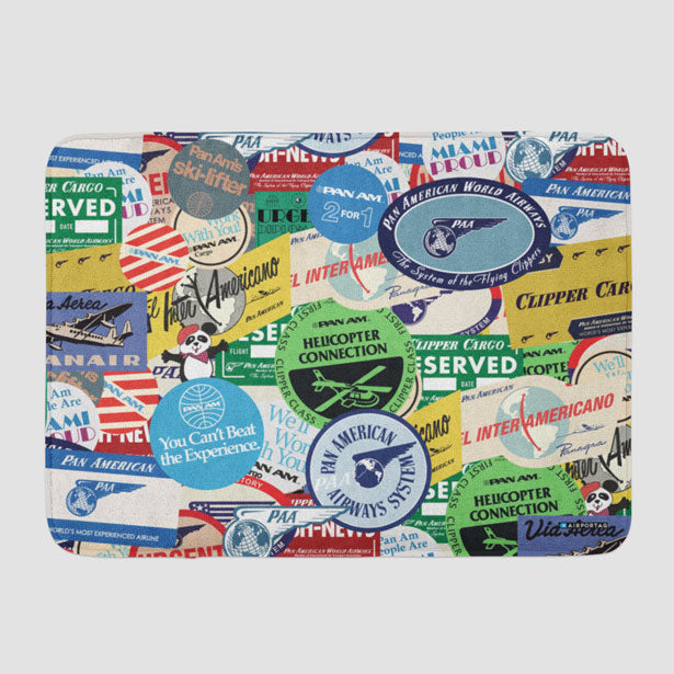 Pan Am Stickers - Bath Mat - Airportag