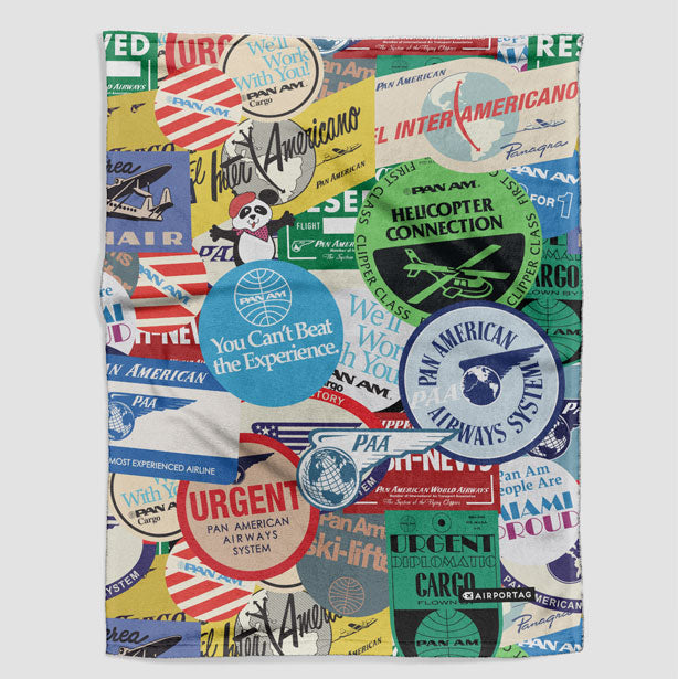 Pan Am Stickers - Blanket - Airportag