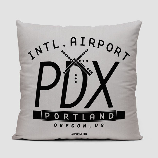 PDX Letters - Throw Pillow - Airportag