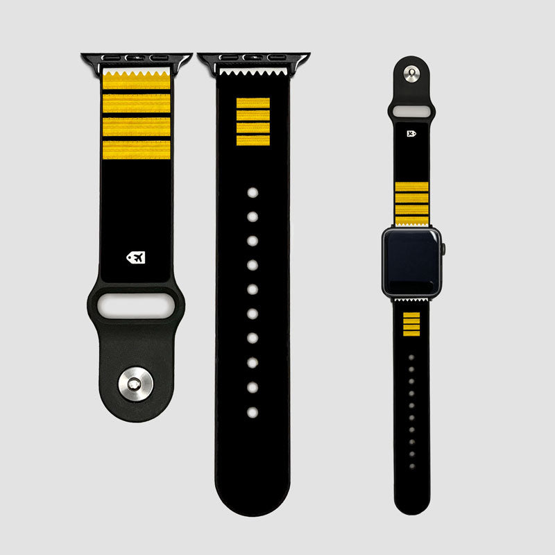 Black Pilot Stripes Apple Watch Band