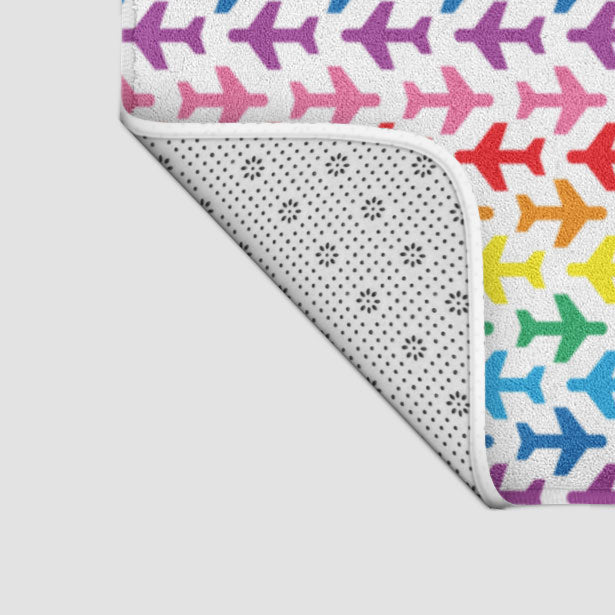 Planes Rainbow - Bath Mat - Airportag