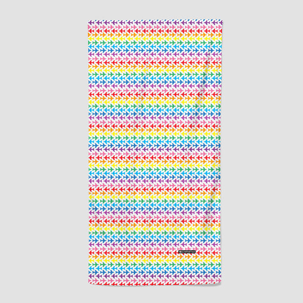 Planes Rainbow - Beach Towel - Airportag