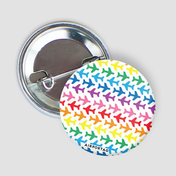 Planes Rainbow - Button - Airportag