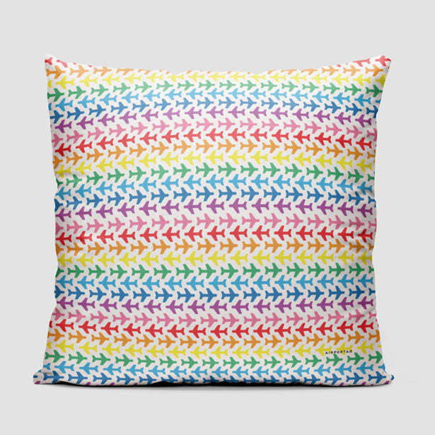 Planes Rainbow - Throw Pillow - Airportag