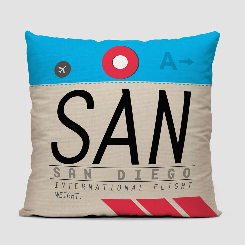 SAN - Throw Pillow - Airportag