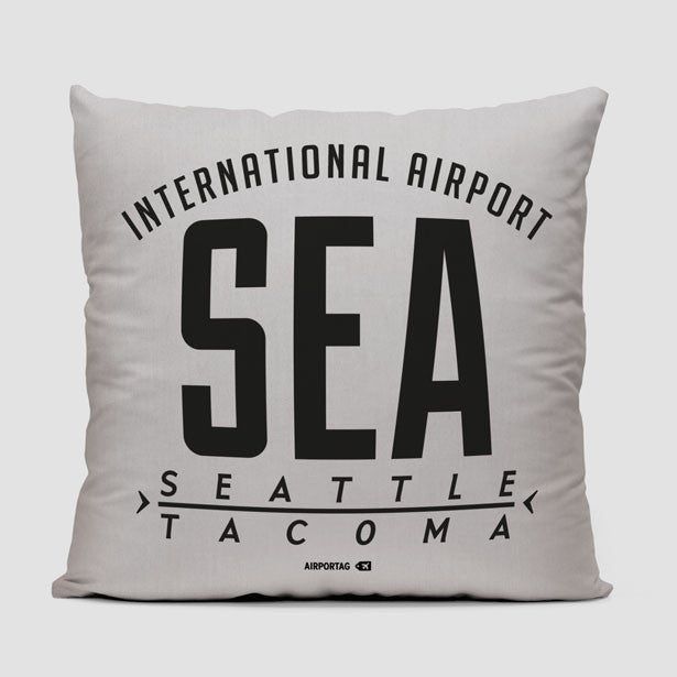 SEA Letters - Throw Pillow - Airportag