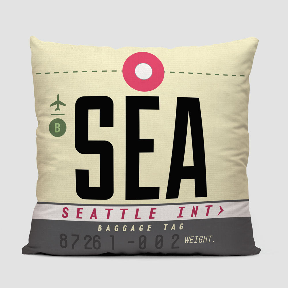 SEA - Throw Pillow - Airportag