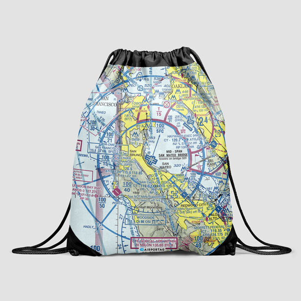 SFO Sectional - Drawstring Bag - Airportag