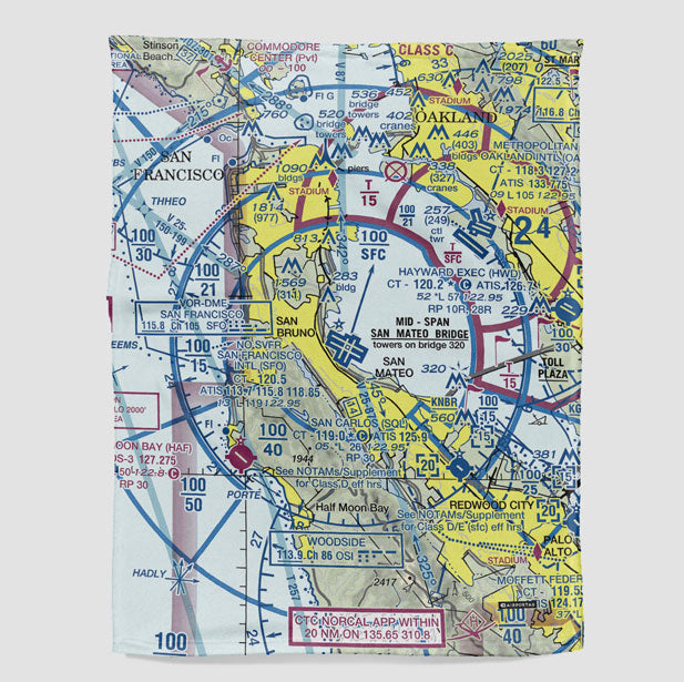 SFO Sectional - Blanket - Airportag